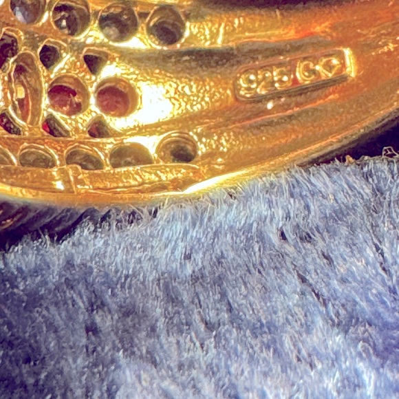 925s White Sapphire & Ruby Ring - Picture 4 of 7